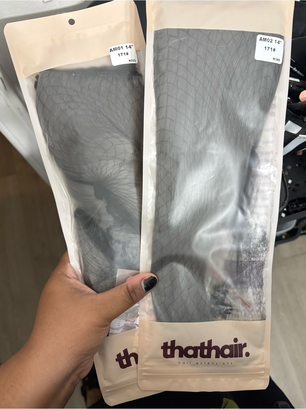 thathair. Grey halo Hair Extensions (2 Packs)